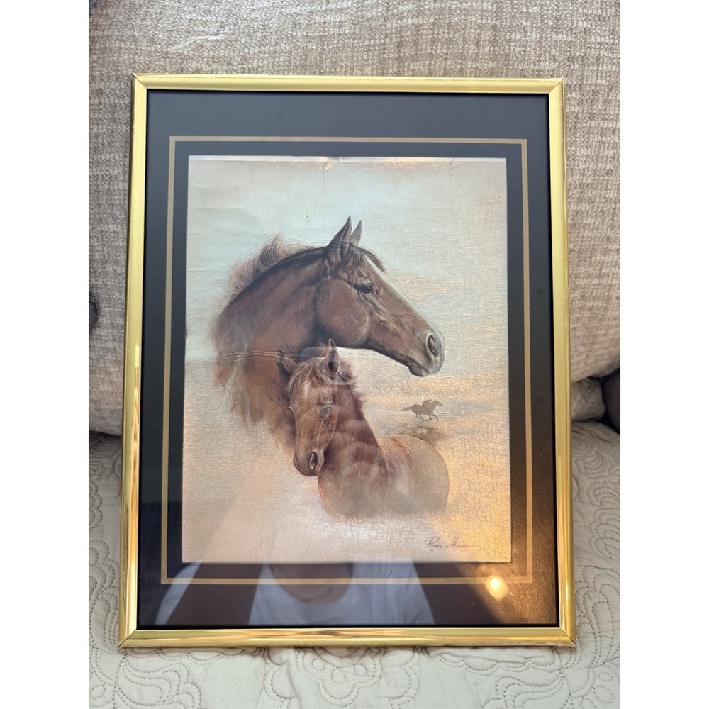 Ruane Manning Horses Signed‎ Foil Art Mare Fawn Stallion Western Cowboy